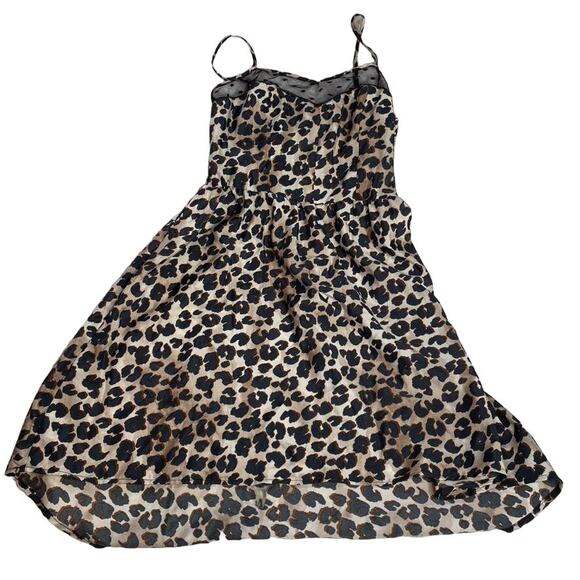 XHILARATION Leopard Cheetah Tank Dress Black Brown Small Mob Wife - Picture 1 of 4